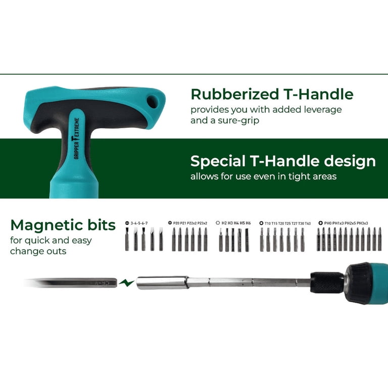 Ratcheting Screwdriver LABEAR Multi-Position - 3 Adjustable Handle ...