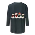 thumbnail image 3 of Oksale Womens Plus Size 3/4 Sleeve Christmas Tees Cute Snowman Print Round Neck Fall Casual Shirts Fashion Clothing Multicolor M, 3 of 6