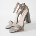 thumbnail image 5 of J. Adams Shirley High Silver Comfortable Heels for Women | Open Toe Ankle Strap Sandal Block Heel Dress Platform, 5 of 6