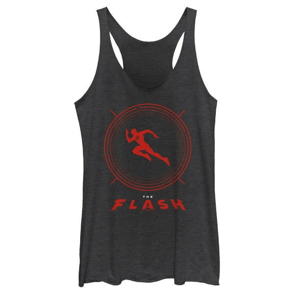 Women's The Flash Speedster Red Silhouette Racerback Tank Top Black Heather 2X Large
