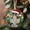 Norwegian Forest, variant on 89Bloom Pixie-Bob Cat Santa Hat Mosaic Art Round Ceramic Christmas Ornament Cat Lover Gift