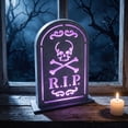 thumbnail image 4 of Lit Halloween Tombstone Outdoor Scene Decoration, Spooky Resin Graveyard Yard Decor, Gothic Skeleton Hands Tabletop Ornament, Holiday Party Centerpiece, 4 of 6