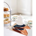 thumbnail image 4 of Navy Blue Burnt Orange Kitchen Dish Towels for Drying Dishes Set of 4, Abstract Contemporary Geometric Waffle Weave Microfiber Hand Tea Bathroom Towels Quick Dry & Absorbent Towel 12x12, 4 of 7