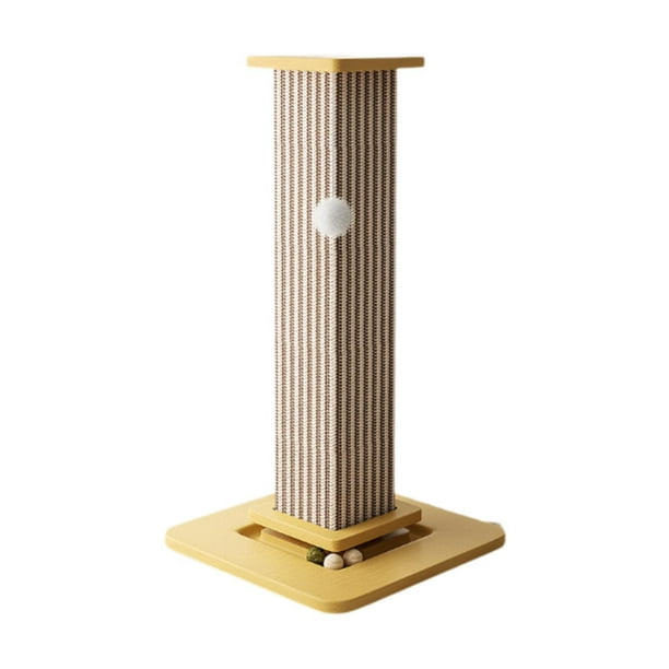 Poste rascador para gatos, rascador de Sisal, juguete para mascotas, poste rascador divertido con Base, poste para moler patas de gato para gatos amarillo