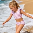 thumbnail image 3 of Lanbubble Girls Ruffle Tankini Swimsuit High Waisted 2 Piece Bathing Suit Beach Swimwear For Toddler Girl 4-5 Years, 3 of 8