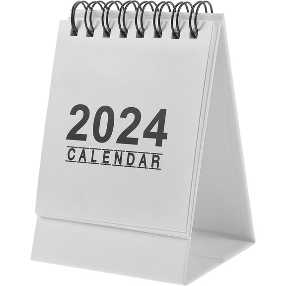 FOMIYES Desk Calendar Tabletop Decor White Metal Paper Daily Planning Reminder Event Recording 1Set 4.5X3X2.4In