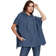 thumbnail image 4 of Womens Oversized Short Sleeve Hoodie Side Slits Pullover Sweater Top, 4 of 7