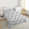 thumbnail image 3 of Homewish Minimalist Lines Boy Girl 3-Piece Full Size Comforter Sets,Abstract Geometric Stripes Bedding Comforter Set,Retro Vintage Lightweight Bedding Sets,Breathable Home Decor,Reversible, 3 of 8