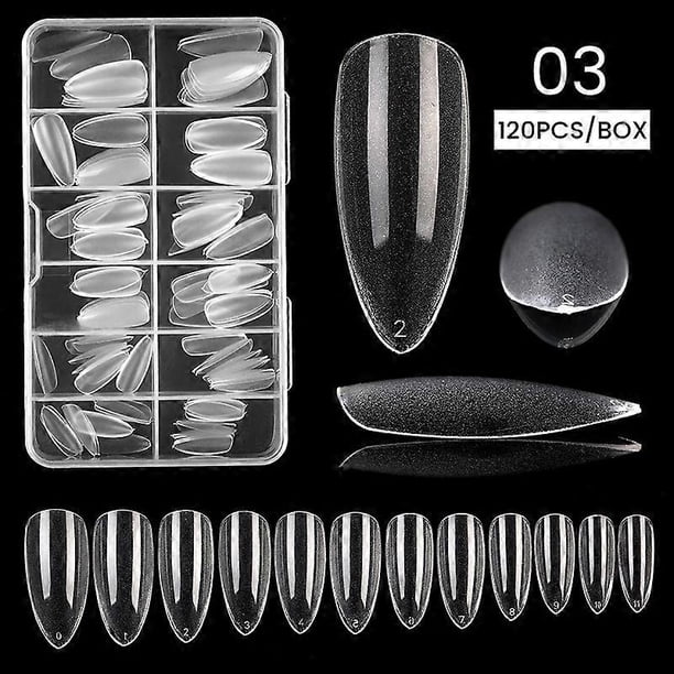 120 puntas de uñas postizas completas, moldes de construcción rápida, formas duales, extensión de uñas, arte de uñas, extensión UV, herramientas fáciles de encontrar