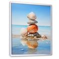 thumbnail image 2 of Designart "Towering Shells A Minimalist Beachscape I" Abstract Botanicals Floater Framed Canvas Print, 2 of 7