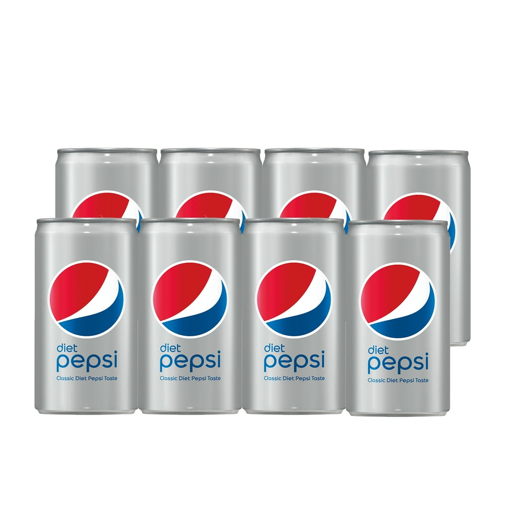 Diet Pepsi Soda, 7.5 oz Cans, 8 Count - Walmart.com - Walmart.com