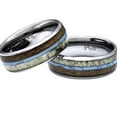 thumbnail image 5 of Deer Antler Ring Wedding Band Tungsten Turquoise Koa Wood 8mm Comfort Fit 7-13 (10), 5 of 6