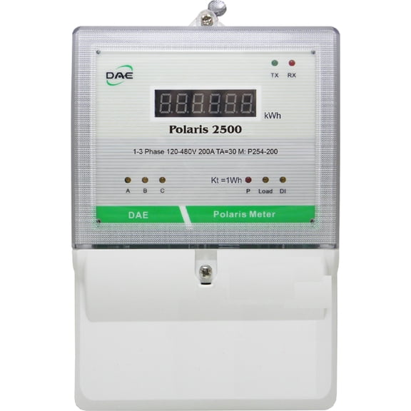 DAE P254-200 UL CTEP kWh Smart Submeter, 1-3 Phase, 2-200A, 120-480V, RS485, no CT