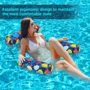 Pool Floats Adult 2 Packs Fabric Heavy Duty Inflatable Pool Chair Hammock, Blow Up Floaties for Adults, Hawaii Flower Floats for Pool Floating, Party Summer Toys Water Beach Lake Fun