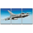 thumbnail image 2 of PixonSign Canvas Print Wall Art Set Fighter Jet in Duotone Blue Sky Airplanes Sky Photography Realism Industrial Scenic Dramatic Multicolor Ultra for Living Room, Bedroom, Office - 16"x24"x3, 2 of 5