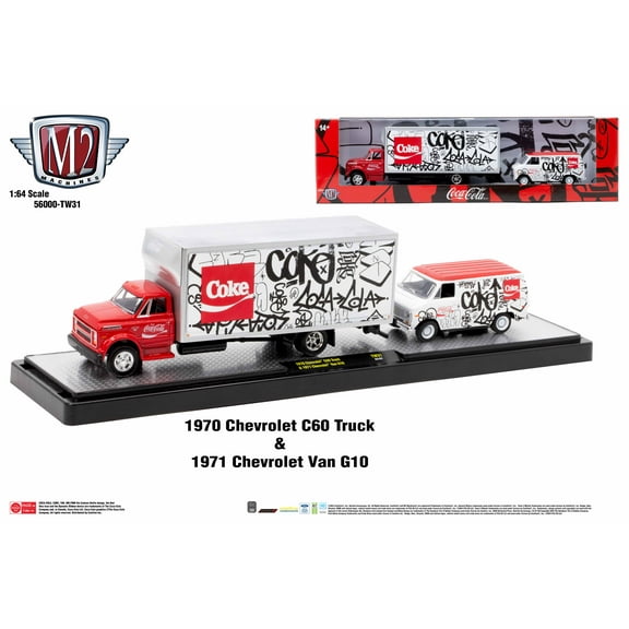 M2 Machines Auto Hauler Tw31 1970 Chevrolet C50 Truck 1971 Chevy Van G10