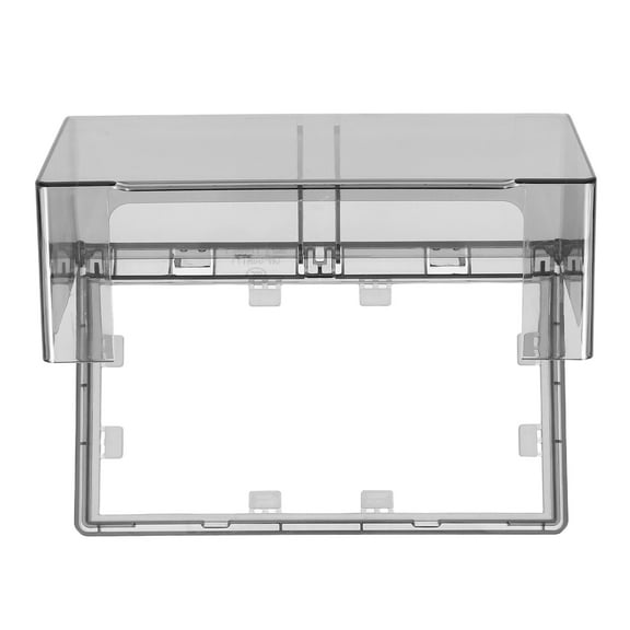 Pawsdot Double Outlet Cover Black Plastic Splash-Proof for Home 1Pc