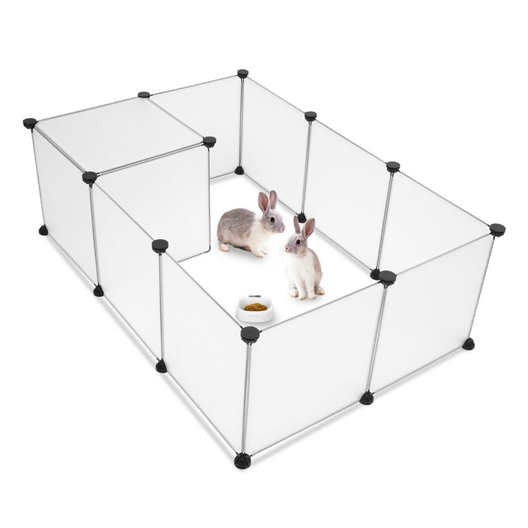 Eiiel Guinea Pig Cage,Indoor Habitat Cage with Waterproof Plastic  Bottom,Playpen for Small Pet Bunny, Turtle, Hamster