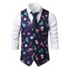 thumbnail image 4 of Nuevo Chaleco de traje con estampado navideño para hombre, vestido de fiesta de banquete de boda, chaqueta con cuello en V, chaleco, 4 of 5