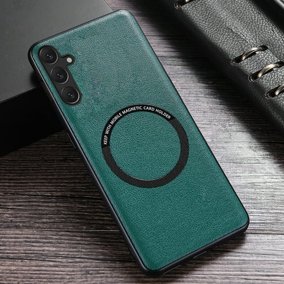 Dteck MagSafe Compatible Samsung Galaxy A14 5G Case, Slim PU Leather Magnetic Case TPU Shockproof Bumper Phone Case for Samsung Galaxy A14 5G,Green
