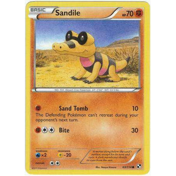 Pokemon Black & White Base Set Common Sandile #63