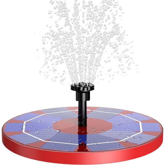 3W Floating Solar Fountain Pump with 1200mAh Battery & 6 Nozzles, Solar Aerator Pump for Bird Bath, Fish Tank, Pond & Garden Decor (Green)