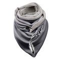 thumbnail image 1 of Women Color Feather Print Cotton Winter Warm Button Up Scarf, 1 of 3