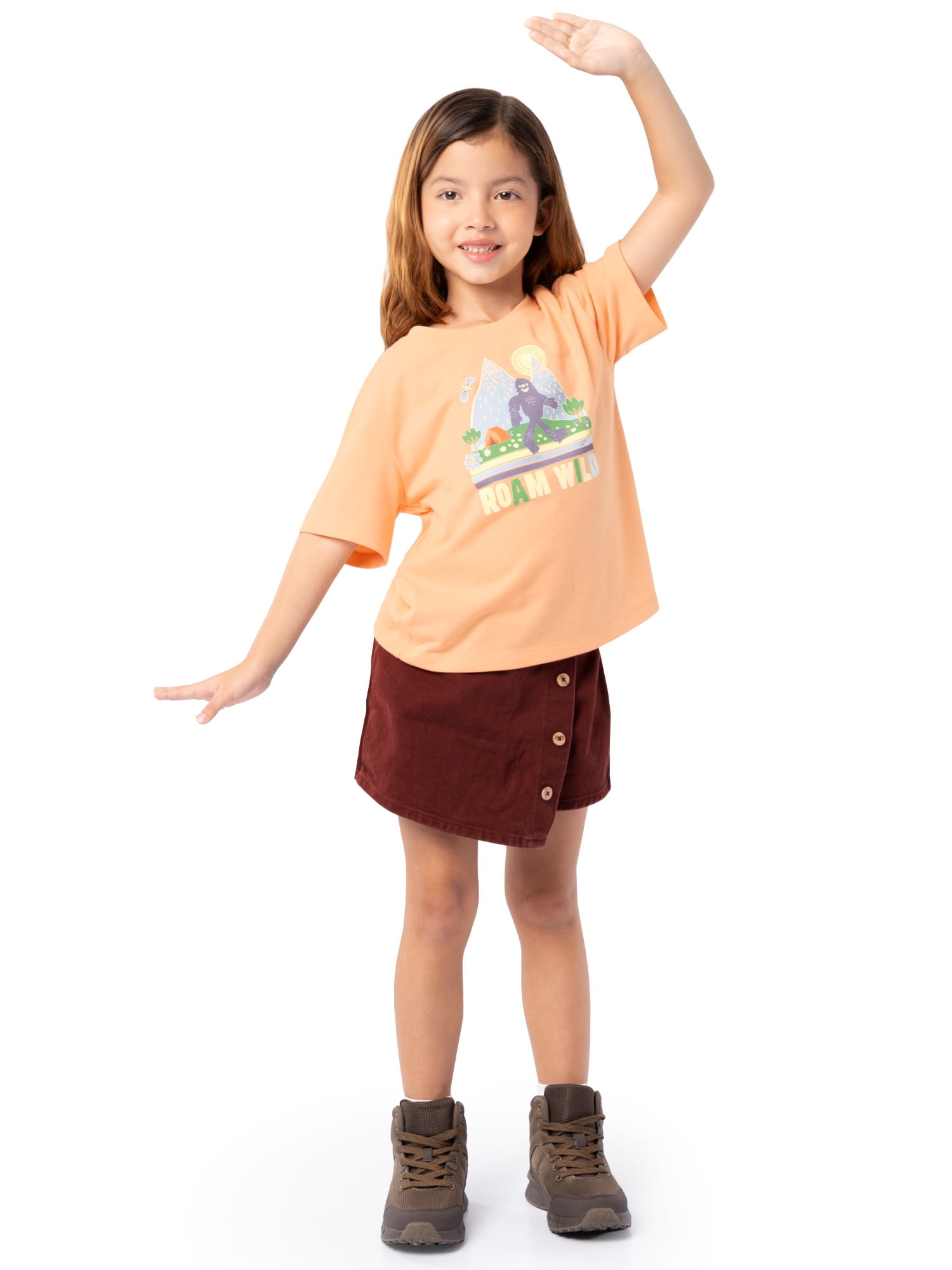 Ozark Trail Girl's Boxy Graphic Tee, Sizes 4-18 & Plus