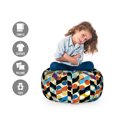 thumbnail image 2 of Abstract Storage Toy Bag Chair, Art Themed Illustration of Continuous Patchwork Style Retro Braid Dots Circles, Stuffed Animal Organizer Washable Bag, Small Size, Multicolor, by Ambesonne, 2 of 3