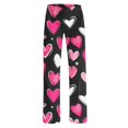 thumbnail image 4 of BLTIBY 2025 Women Valentine's Day Pajama Pant Autumn Spring Love Printed Comfy Lounge Wide Leg Fashion Casual Stretch Palazzo Pj Bottoms Trousers with Pockets Pink 7 S, 4 of 4