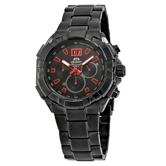 Orient Enterprise Chronograph Black Dial Men's Watch FTV00004B