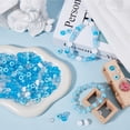 1000Pcs Plastic Pony Beads Flower Acrylic Beads Sets Blue 9~11.5x9~10 ...