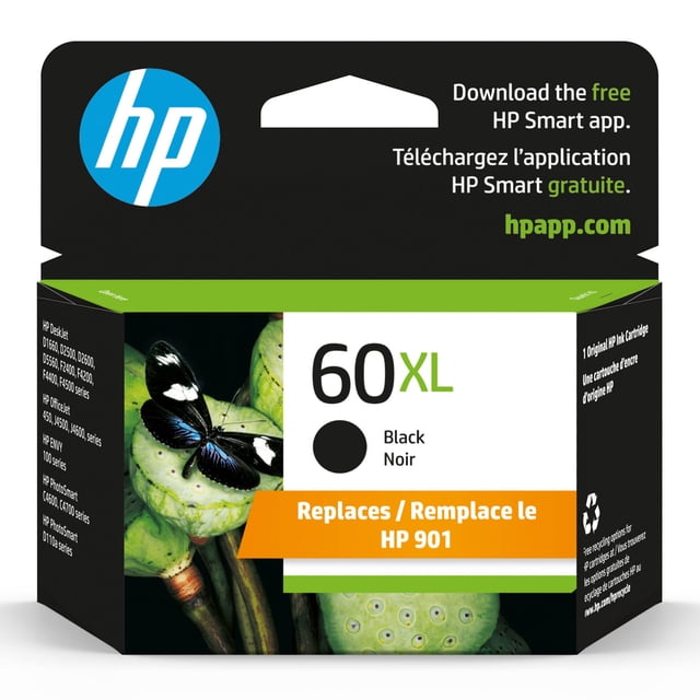 Cartucho de tinta HP 60XL negro de alto rendimiento | DeskJet D1660