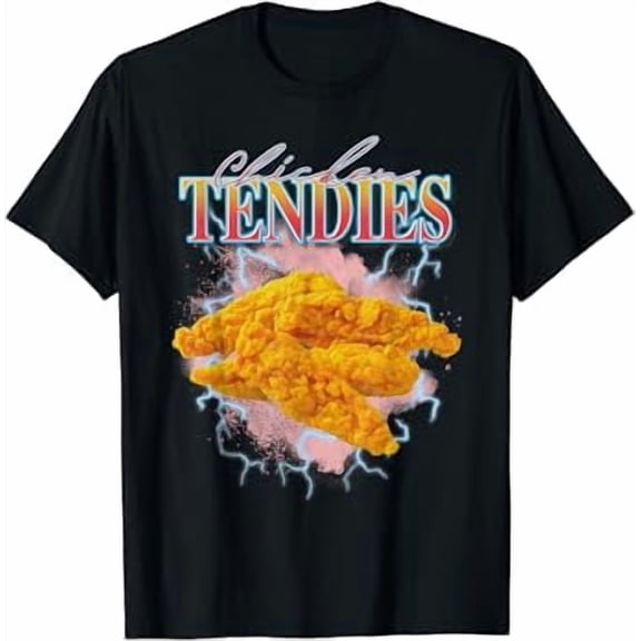 Chicken Tendies 90s Bootleg Style Foodie Funny Meme T-Shirt