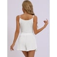 thumbnail image 3 of DARING DIVA Women's Soft Round Neck Spaghetti Strap Pajama Set M White, 3 of 6