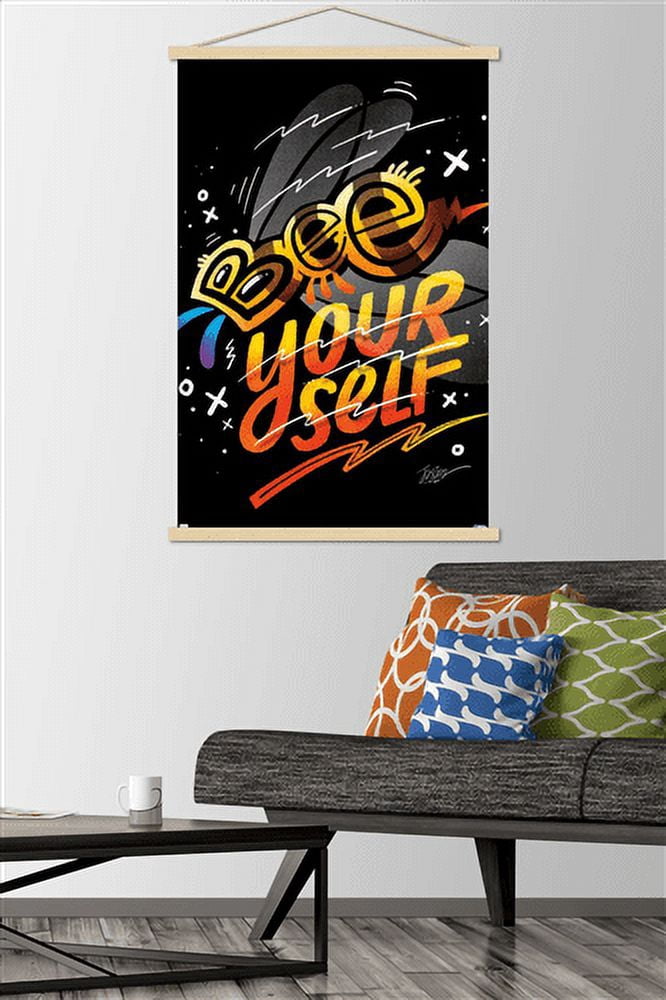 Jason Naylor - Bee Yourself Wall Poster with Wooden Magnetic Frame, 22.375" x 34"