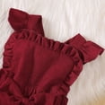 thumbnail image 3 of enyan Baby Girl Fall Clothes Newborn Long Sleeve Ribbed Plain Sweatshirt Overall Suspender Pants 2Pcs Winter Outfits Sweatsuit Wine，3-6 Months, 3 of 4