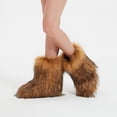 thumbnail image 6 of Women Faux Fur Boot Furry Fluffy Snow Boot Short Boots Warm Comfortable Outdoor Flat Shoes, 6 of 6