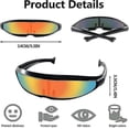 thumbnail image 4 of 2 piece set 2pcs gafas de sol futuristas, gafas espaciales, juego de gafas alienígenas, gafas de fiesta, gafas divertidas, 4 of 5