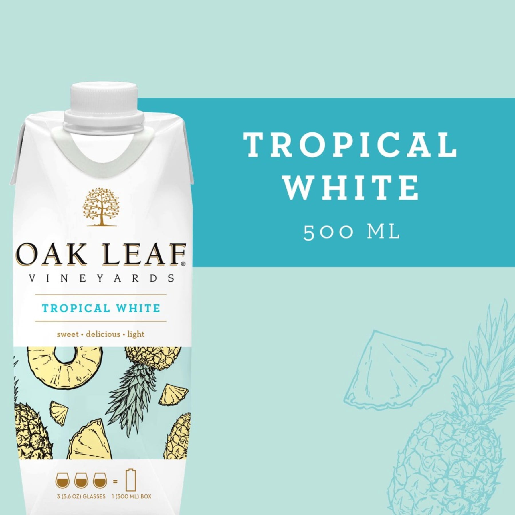 Oak Leaf Vineyards Sweets Tropical White California Flavored Wine, 500 ml Tetra-Pak, 8.5% ABV