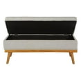 thumbnail image 4 of Katheryn Storage Bench in Fog Gray Fabric with Light Espresso Legs, 4 of 9
