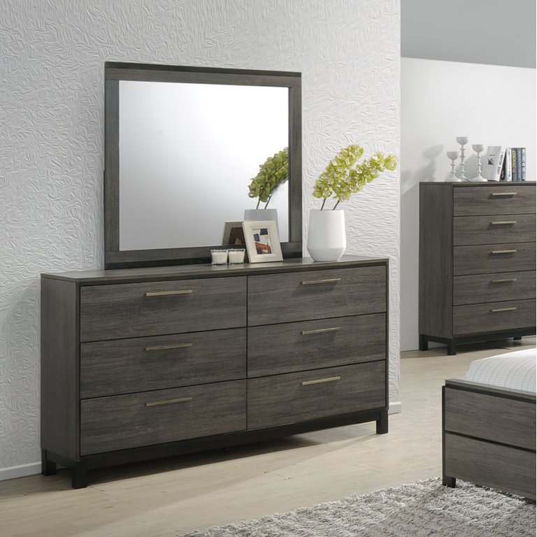 antique grey dresser Seven Drawer Gray Antique Gray Solid Wood Mdf making it easy to incorporate into your home FUFU&GAGA Gray Wood 6-Drawer 52