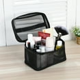 Mesh Makeup Bag Black Mesh Zipper Pouch Travel Cosmetic Organizer Case