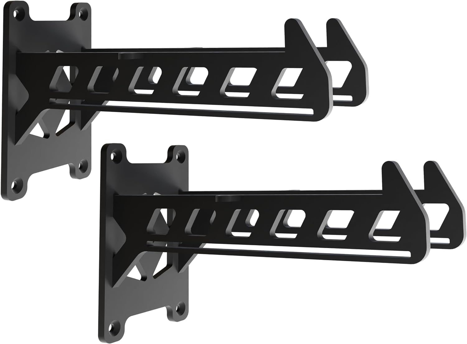 Heavy-Duty Garage Shelving Aide Hooks by Balin Designs (Black) Utility Brackets for 6” - 8" Shelves with Included Hardware, Ideal for Workshop, Garden Tools, and Electronic Item hangings (Set of 2)