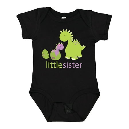

Inktastic Little Sister Purple Gift Baby Girl Bodysuit