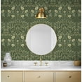 thumbnail image 6 of Seabrook Designs Evergreen Stenciled Floral Prepasted Wallpaper, 6 of 6