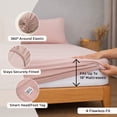 thumbnail image 5 of Loomsnest 3 Piece Twin Sheets Set, Cool & Crisp Percale, 100% Cotton Sheets, Deep Pockets, Blush, 5 of 10