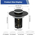 thumbnail image 6 of Neighborly Nook Upgraded Bathroom Sink Drain Strainer Hair Catcher with Removable Stainless Steel Filter Basket, 3 in 1 Universal Pop Up Sink Stopper for 1.1''~2.36'' Sink Basin Hole, Matte Black, 6 of 12