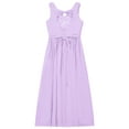 thumbnail image 5 of Eandarui Junior Girls V Neck Bowknot Hollow Back Bridesmaid Pageant Prom Wedding Long Maxi Dress Lavender 6, 5 of 5