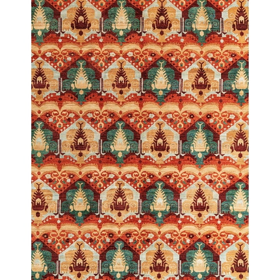 Ahgly Company Indoor Rectangle Abstract Metallic Gold Oriental Area Rugs, 3' x 5'